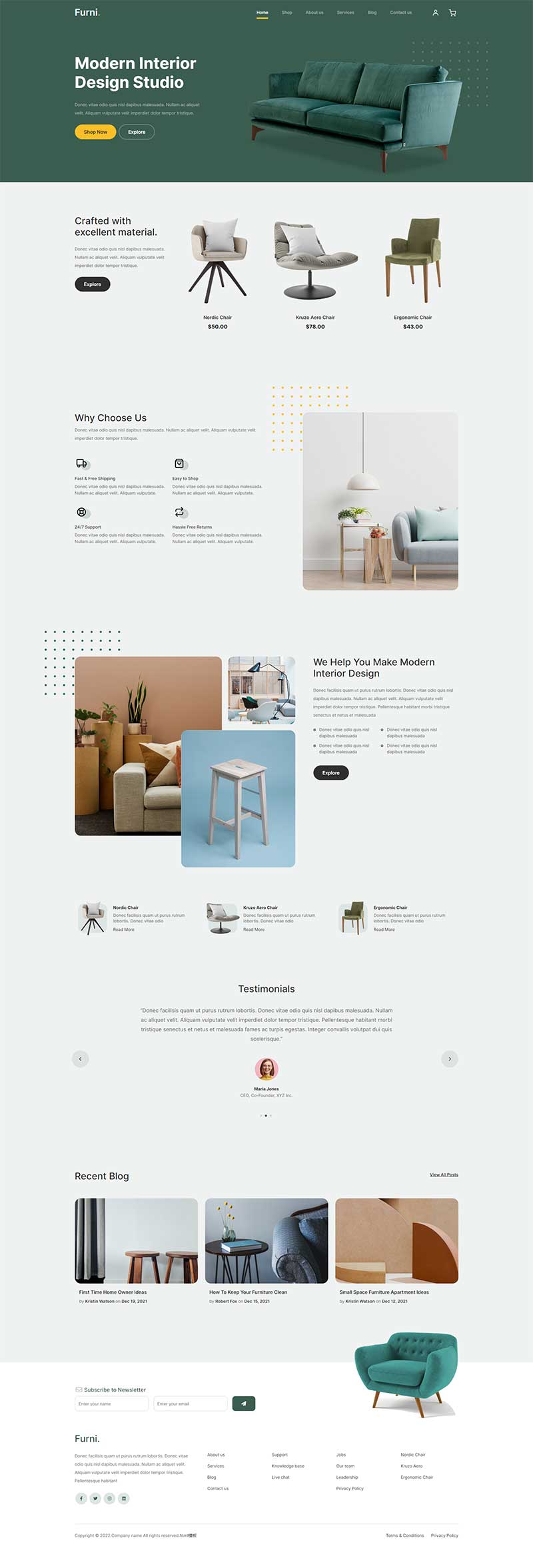 现代室内设计工作室网站模板